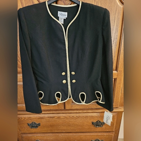Vintage Rimini/Neiman Marcus jacket/gold trim Plus Sz - Picture 2 of 5